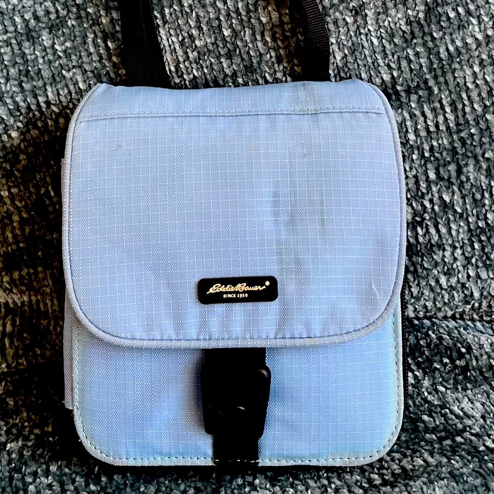 Eddie Bauer Crossbody Blue Travel Pouch Wallet - Tourist Case Pack